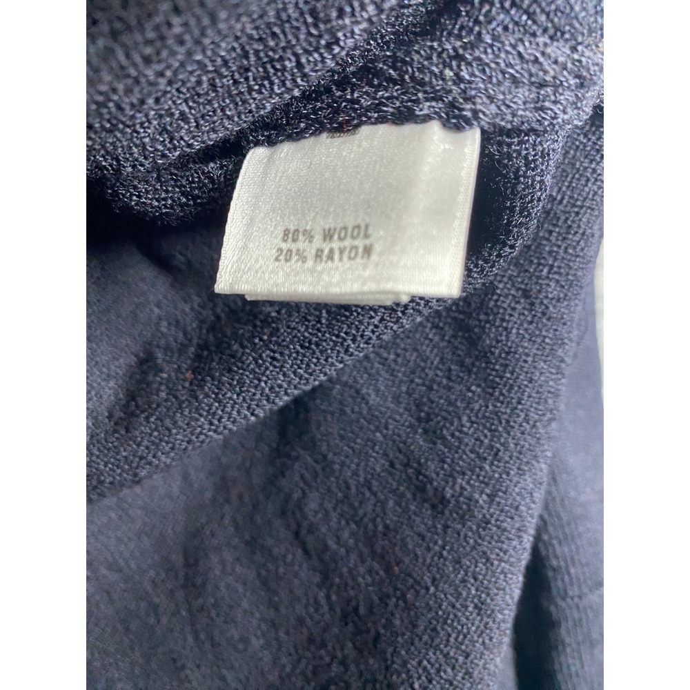 St. John Sport Navy Blue Wool Blend Knit Pleated Drop Waist Dress Small - Picture 6 of 9